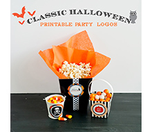 Classic Halloween Design Kit - Printable 2" Party Logos - Instant Download